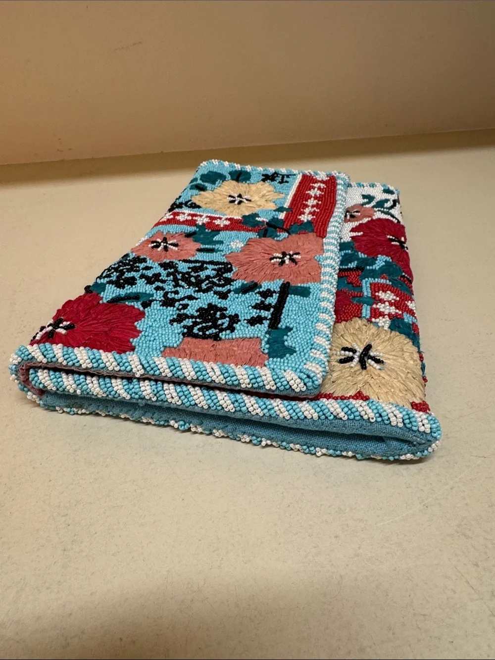Anthropologie beaded fold-over clutch/shoulder bag, NWT